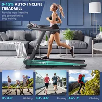 Superfit 4.75hp Folding Treadmill W/preset Programs Touch Screen Voice/app/remote Control