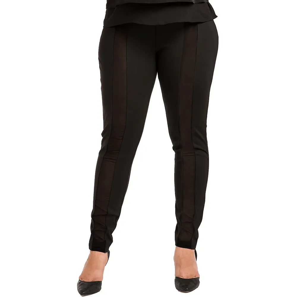 Standards & Practices Plus Stretch Sheer Panel Ponte Legging