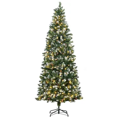 7.5ft Prelit Artificial Christmas Tree With Skinny Shape