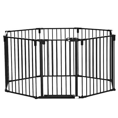 8-panel Pet Playpen Steel Fence Stair Barrier Room Divider