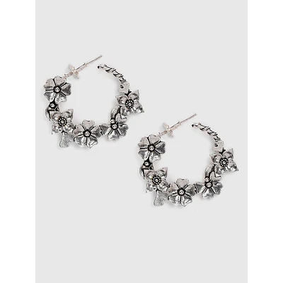 Silver-plated Circular Earrings