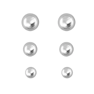 10kt Gold Ball White Set Earrings