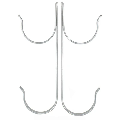 Set Of 2 Silver Pole Hangers Swimming Pool And Spa Acessory 8.5"