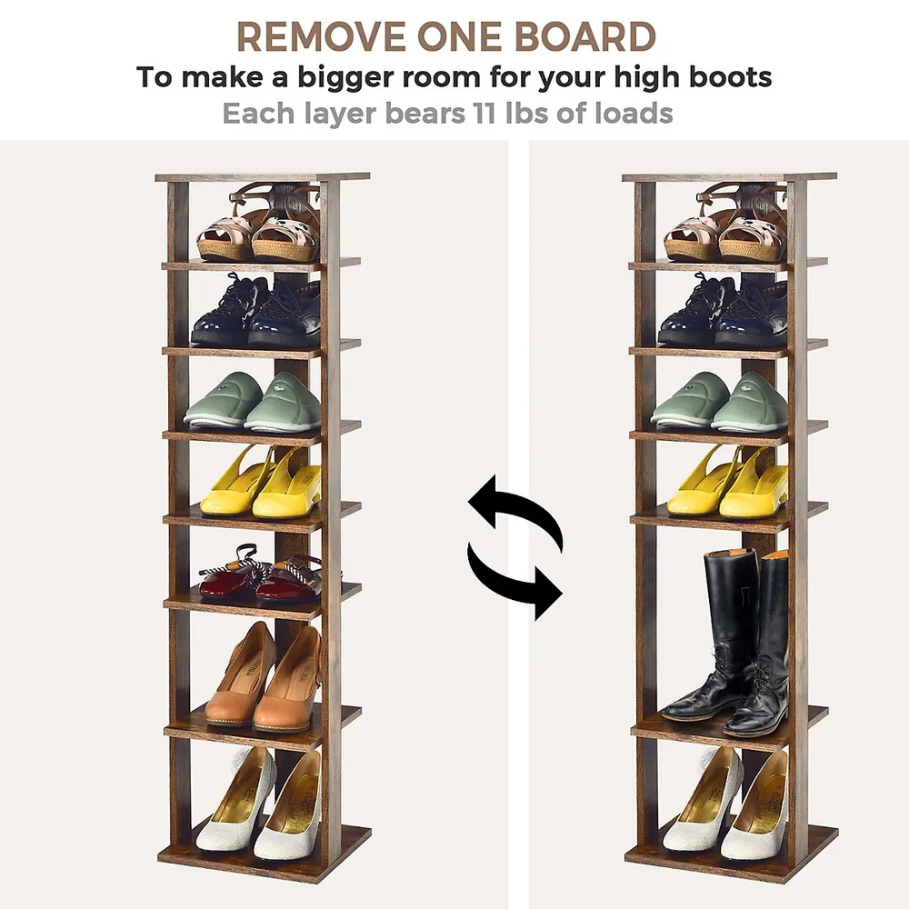 Patented 7-Tier Dual Shoe Rack Practical Free Standing Shelves Storage  Shelves Concise