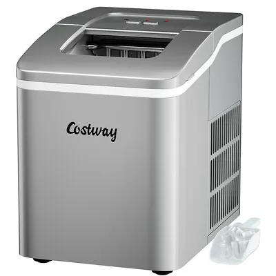 Portable Ice Maker Machine Countertop 26lbs/24h Self-cleaning W/ Scoop Silver