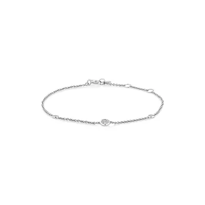 Station Bracelet With 0.10 Carat Tw Of Diamonds In Sterling Silver