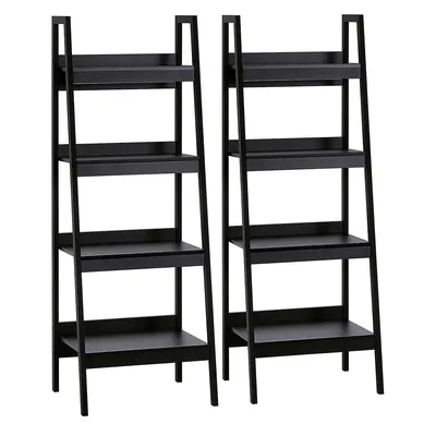 4 Tier Ladder Shelf Set Of 2 Bookshelf