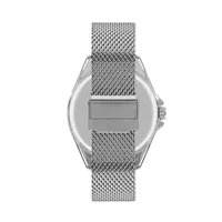 Men's Lc07353.390 3 Hand Silver Watch With A Silver Mesh Band And A Blue Dial