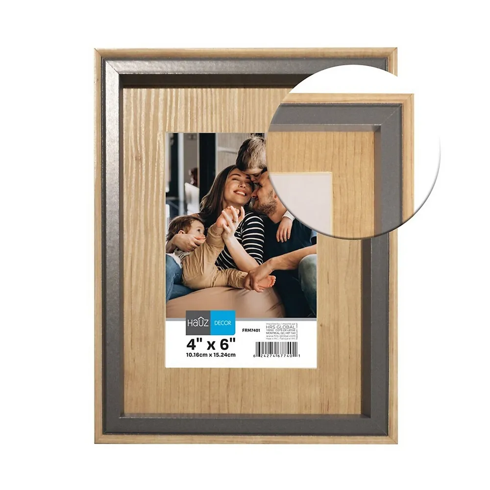 4x6 Picture Frame Light Wood Look With Border
