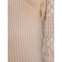 Women's Crochet V-neck Mini Sweater Dress