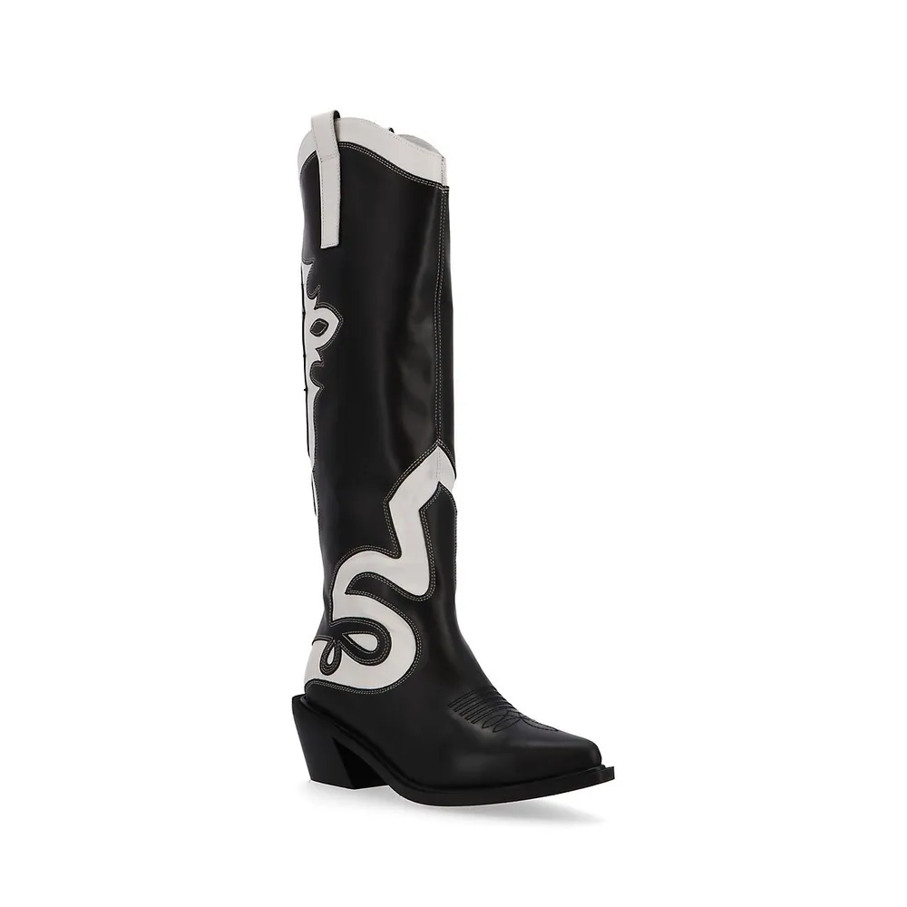 Mount Dallas Cowboy Boot | Black White