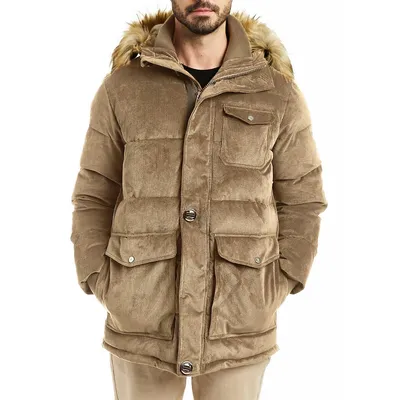 Corduroy Parka Attached Hood