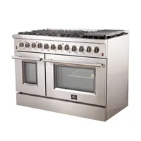 Galiano 48-inch Freestanding Dual Fuel Range All Stainless Steel with 8 Sealed Burners, 6.58 cu. ft. double ovens & Griddle - FFSGS6156-48