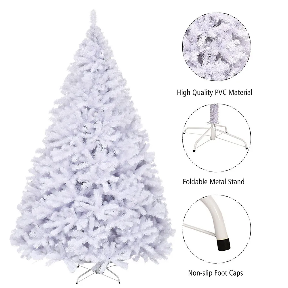 Costway 6FT PVC Christmas Tree 1000 Tips Hinged Solid Metal Legs