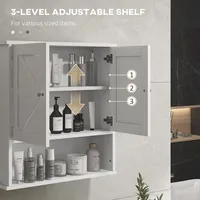 Bathroom Medicine Cabinet With Open Shelf, Adjustable Shelf