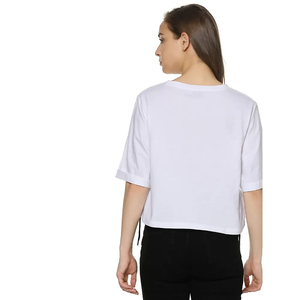 Casual Half Sleeve Solid Women White Top