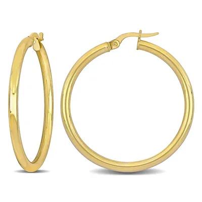 35mm Hoop Earrings In 14k Yellow Gold (2.5mm Wide)