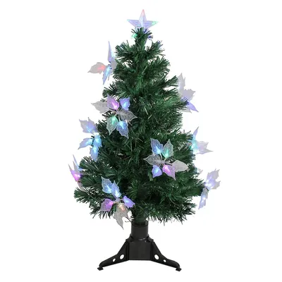 3' Pre-lit Medium Fiber Optic Floral Artificial Christmas Tree - Multi-color Lights