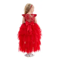 Girls Red Christmas Dress Hi-low Style