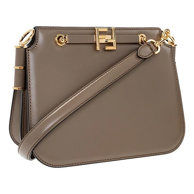 Touch Taupe Tartufo Leather Shoulder Bag