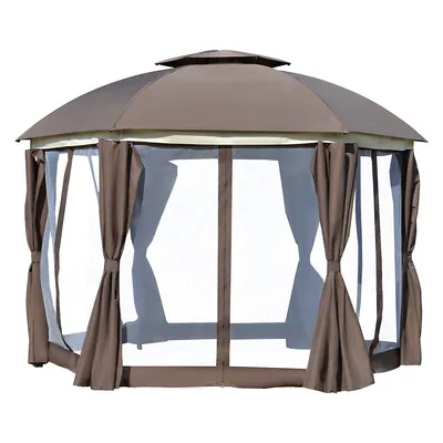 12' X Outdoor Gazebo With Nettings And Curtains