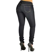 Women's Curvy Fit Dark Indigo Stretch Denim Midrise Skinny Jeans
