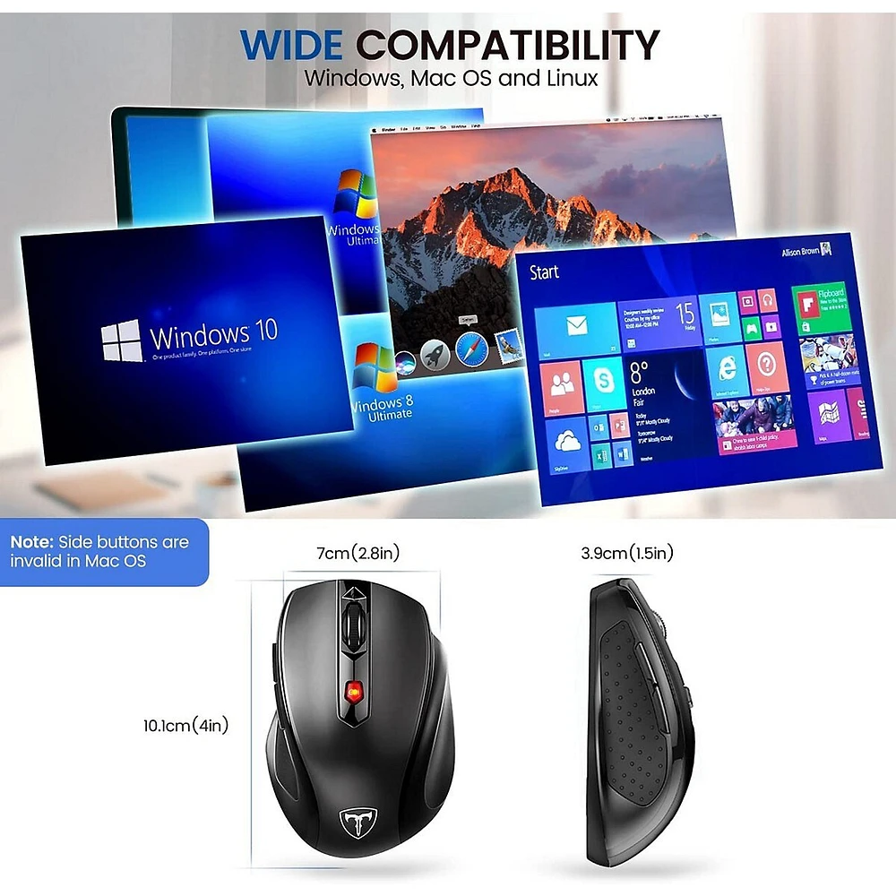 D-09 Wireless Usb Mouse For Laptop Lightspeed 5-level 2400 Dpi