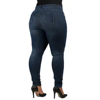 Women's Plus Curvy Fit High Rise Stretch Denim Skinny Jeans