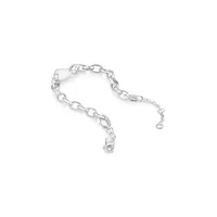 Heart Disc Oval Belcher Bracelet In Sterling Silver