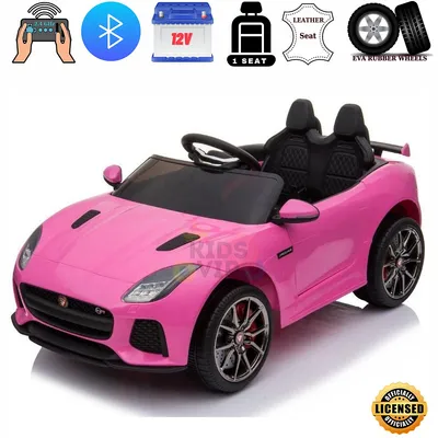 New Special Edition Licensed Jaguar F Type 1-Seater 12V Toddlers' & Kids' Ride On Car w/ Rubber Wheels, Leather Seat, Toy Storage, MP3, SD, USB, BT, Parent RC