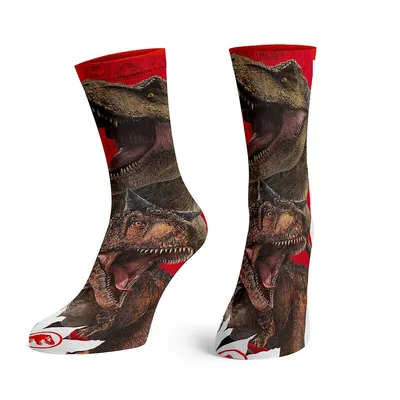 Jurassic World T-rex Dinosaur Crew Socks
