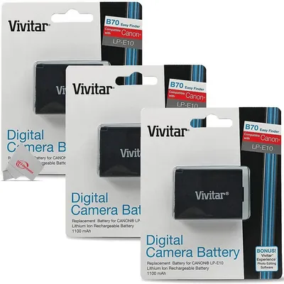 3x Vivitar Lp E10 Replacement Battery For Canon T7 T6 T5 T100 4000d 3000d 2000d