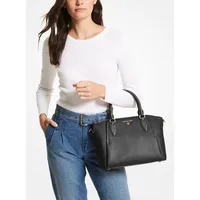 Sienna Medium Satchel Black Pebbled Leather Bag