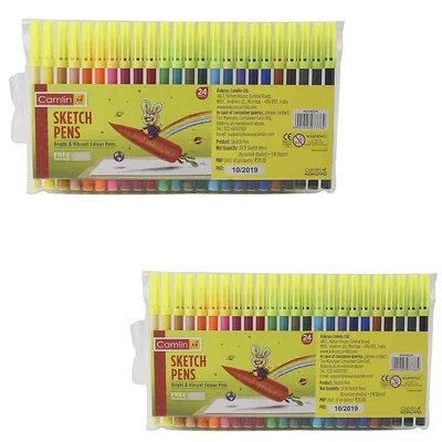 Camlin – 24 Bright And Vibrant Colour Pen Shades Drawing Sketching Shading Art