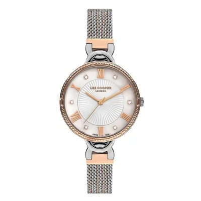 Ladies Lc07241.520 3 Hand Silver Watch With A Two Tone Mesh Band And A White Dial