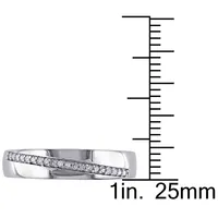 Men's 1/10 Ct Tw Diamond Crossover Ring Sterling Silver