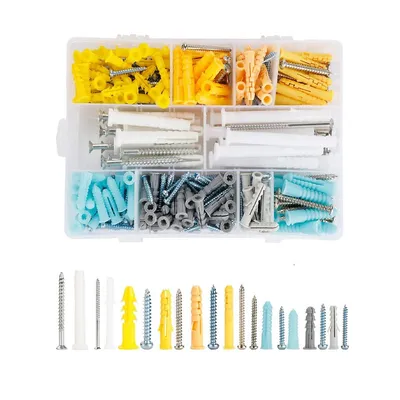 300 Pcs Plastic Drywall Anchor Screws Kit