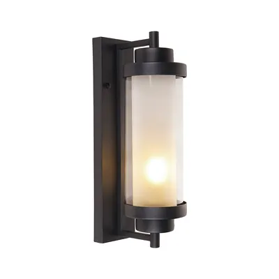 Outdoor Wall Light, 17.1'' Height, From The Bali Collection, Black
