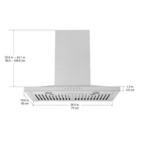 650CFM WPL630 Convertible Wall-mounted Pyramid Range Hood With Night Light Feature