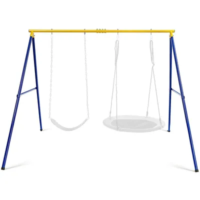 660 Lbs Heavy-duty Metal Swing Frame Extra Large Swing Stand For Kids And Adults