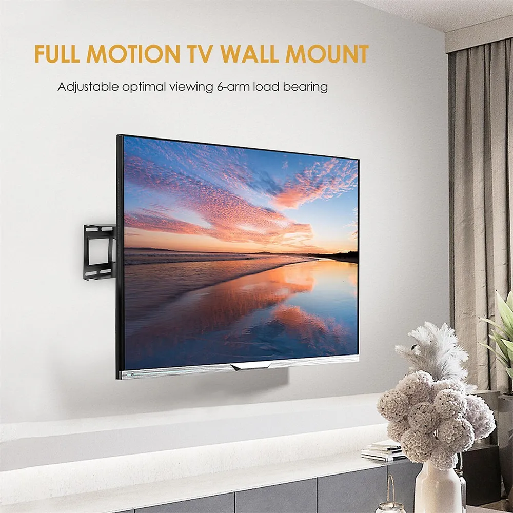 Six Arms Full Motion Wall Mount TV Bracket For 32-65 LCD LED Screen Universal  TV Support Load Up To 40kg VESA MAX 400*400 mm