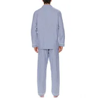 Cotton Long Sleeve Pajama Navy Stripe