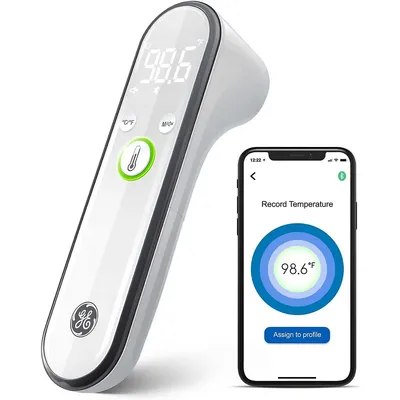 Wireless Digital Forehead Thermometer For Adults, Kids And Babies, No Touch 2-in-1 Instant Reading, Infrared Bluetooth Temperature Scanner, Lcd Screen, Fever Alert & Tracking App