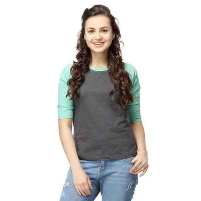 Round Neck Charcoal-green T-shirt