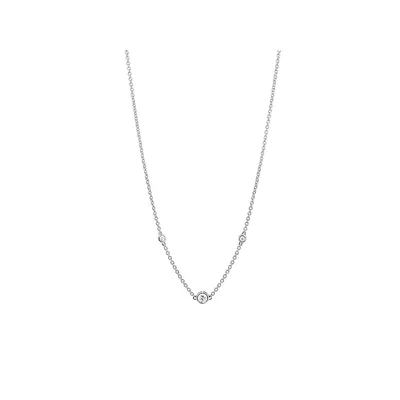 Station Necklace With 0.10 Carat Tw Diamonds In Sterling Silver