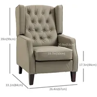 Tufted Accent Chair, Faux Leather Armchair