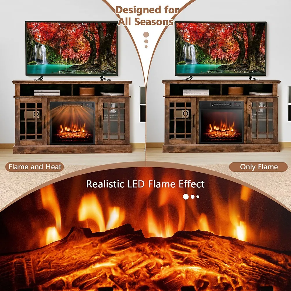 Costway 48'' Tv Stand Console Cabinet W/ Fireplace Entertainment Center For  Living Room | Galeries de la Capitale