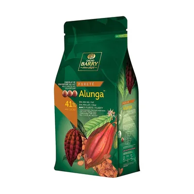 Alunga Milk Chocolate Couverture Pistoles 41% - Purity From Nature Line, 1 Kg