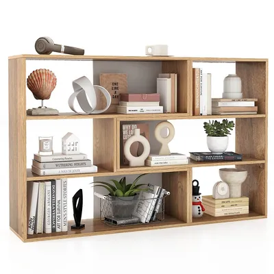 6-open Shelf Bookshelf Storage Display Stand Corner Bookcase Home Office