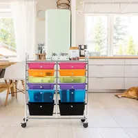 12 Drawers Rolling Cart Storage Scrapbook Paper Organizer Bins - Costway